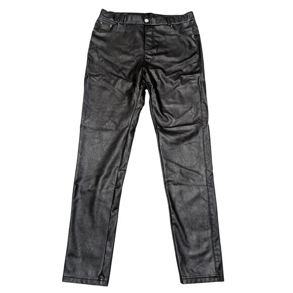Tagoo Pants - Tagoo Faux Leather Pants Size Large 29x26 Black Stretch EUC